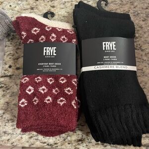 Frye Everyday Boot Socks - Burgundy and Black